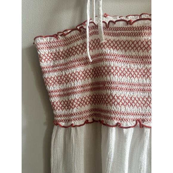 Madewell Tie Strap Smocked Mini Dress Size XL Coastal Beach 90s Y2K - Picture 6 of 12